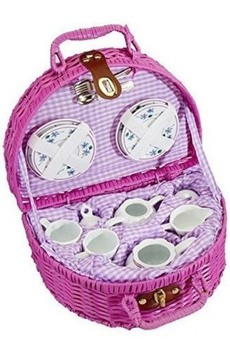 Juego De Te Delton Products Dollies En Canasta, Morado / Vi