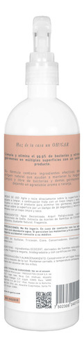 Limpiador Multiusos Ohganics Aroma Fresco Naranja De 500 Ml
