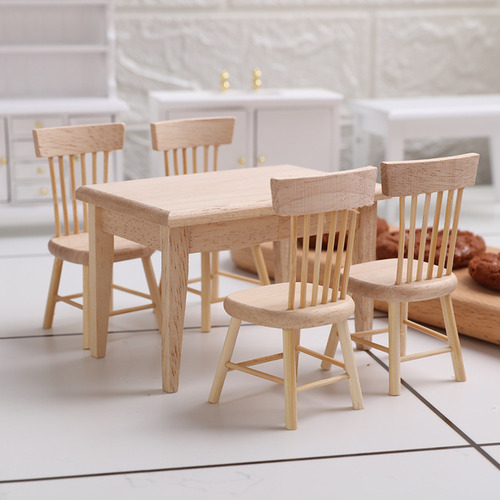 Silla Pintada Lisa 112 Set Miniatura Comedor Roble