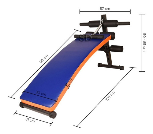 Banco De Abdominales Con Soporte Manos Mod Ywb-101