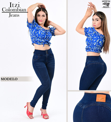 Pantalon Mezclilla De Dama Corte Colombiano Itzi Jeans E543