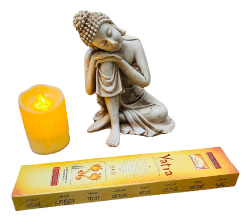 Estatuilla Buda Pensando Importada India 15 Cm Apto Exterior