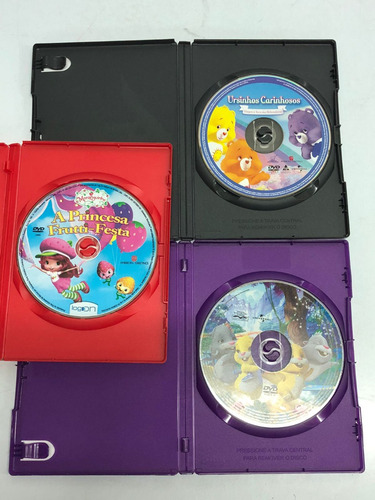 03 Dvds Desenhos Moranguinho E Ursinhos Diversos Dublado (Usado)