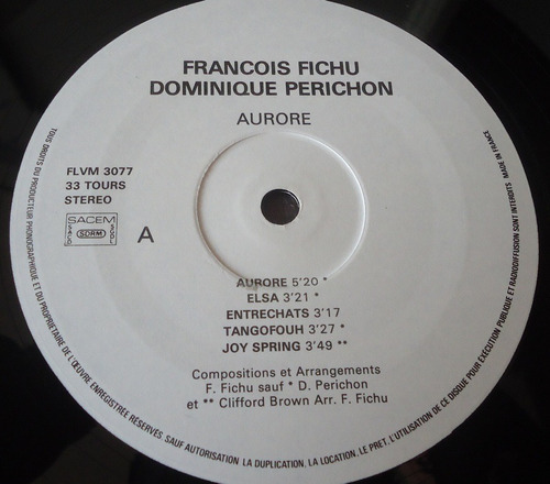 François Fichu Et Dominique Perichon Aurore - 1984 - Imp. (Usado)