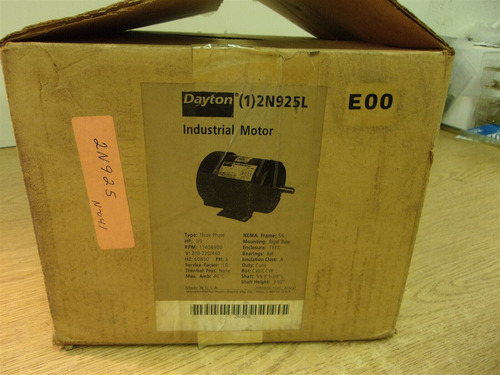 New  Dayton 2n925l 1/3 Hp Industrial Motor 3ph Rpm 11404 Mww