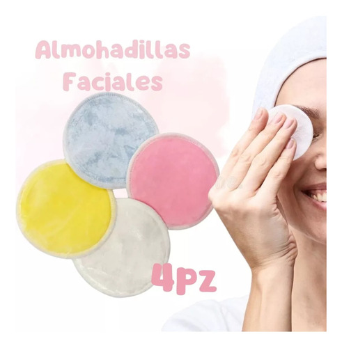 Esponja Limpieza Facial Almohadilla Desmaquillante 4 Pzs F 