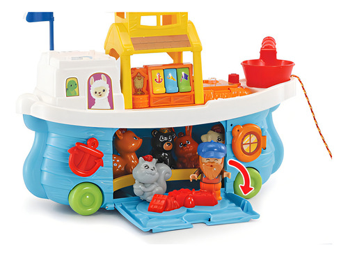 Barco Casa Con Animales De Arrastre Con Luz Y Musica Vtech
