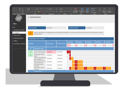 Planilha Gestão De Projetos Digital Excel - Com Dashboard