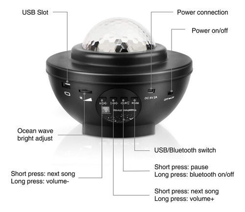 New,, Proyector De Luz Nocturna Led Star Projector Con