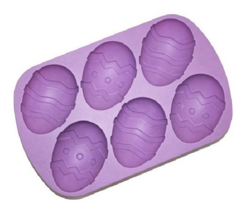 Imagen 1 de 2 de Placa Molde De Silicona Para 6 Huevos De Pascua Decorado