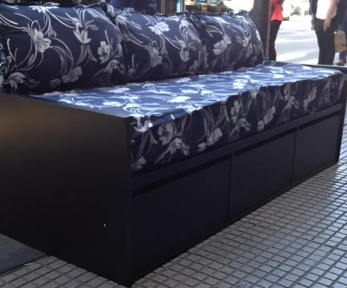 Super Diván Lejaim Con Brazos Y 3 Cajones Con Guías Metalicas Diseño Elegante Y Funcional Almacenamiento Adicional Materiales De Alta Calidad Versatilidad De Uso Acabado Impecable