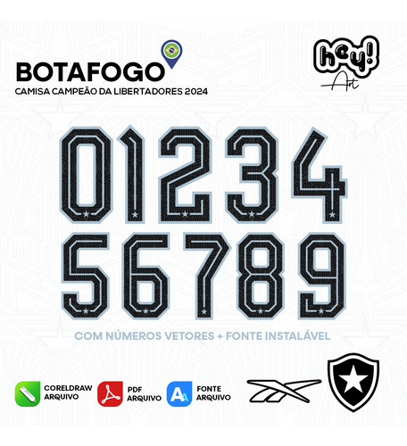 Fonte Vetor Camisa Botafogo No3 | 2024 2025 Vetorizada