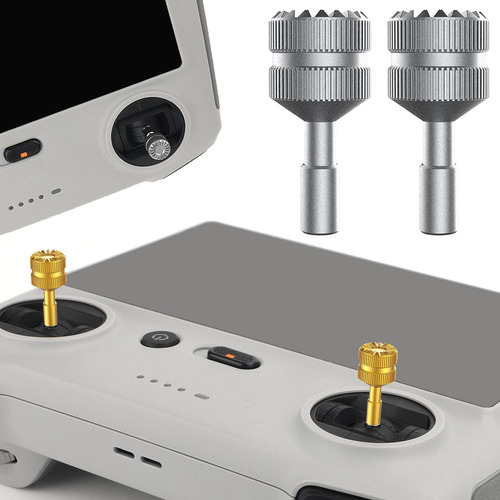 2x Extensión Del Mando A Distancia Joystick Stick Plata