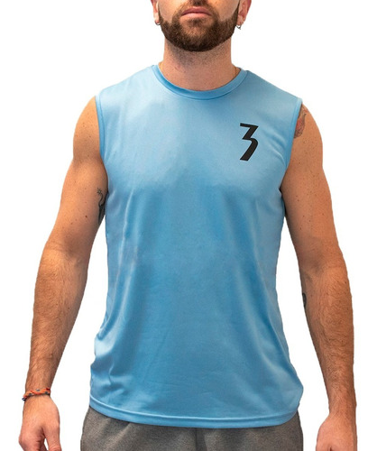 361° Musculosa Running Hombre Scamp Celeste Ras