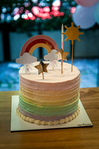 Torta Arcoiris Color Pastel Infantil