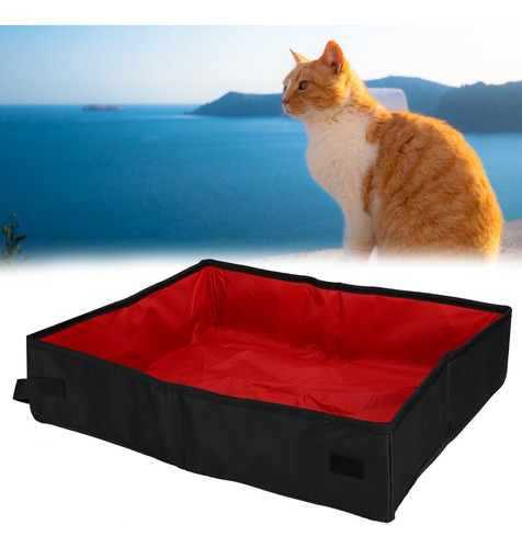 . Caja De Arena For Gatos Semicerrada Y Plegable, Portátil,