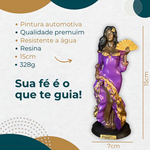 Imagem Pomba Gira 15 Cm Roxa - Umbanda/ Candomblé