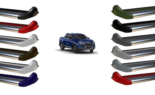 Imagem 1 de 3 de Estribo Personalizado Gp Fiat Toro Preto Fosco 2016 2021