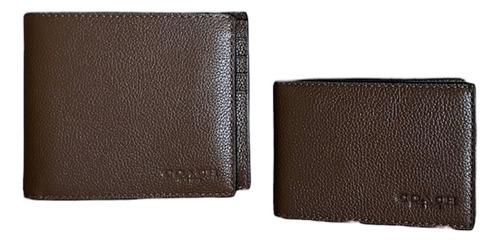 Cartera Coach Con Tarjetero Original Y Nueva Marrón Oscuro