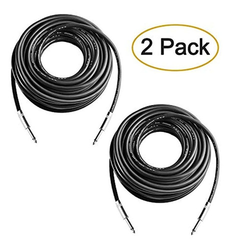 Yoico 2pcs 100 Pies Profesional Cables De Altavoz De 1/4  A 