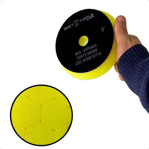 Kit 3 Boina Polimento Roto Orbital Amarelo Corte Médio 5