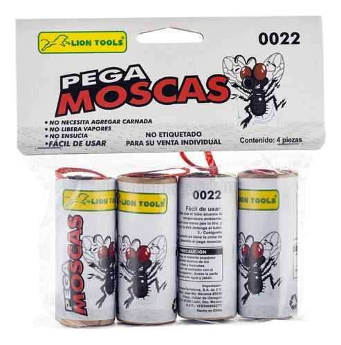 Trampa Adhesiva Pegamoscas 4 Rollo No Tóxico Lion Tools 0022