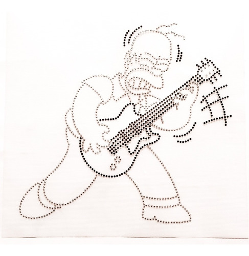 Plancha De Tachas Termoadhesivas Homero Simpson Rock