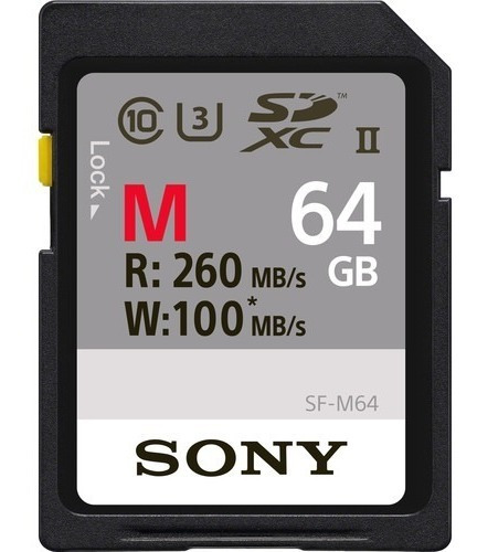 Cartão Sony Serie M Sdxc 64gb 260mb/s Classe 10 Uhs-ii U3