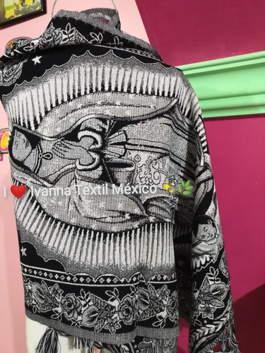 Imagen 2 de 2 de Rebozo Artesanal 100% Mexicano Virgen De Guadalupe Brillante