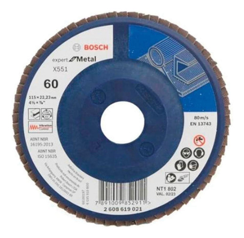 Disco de solapa Bosch Expert para metal G60 de 115 x 22,23 mm