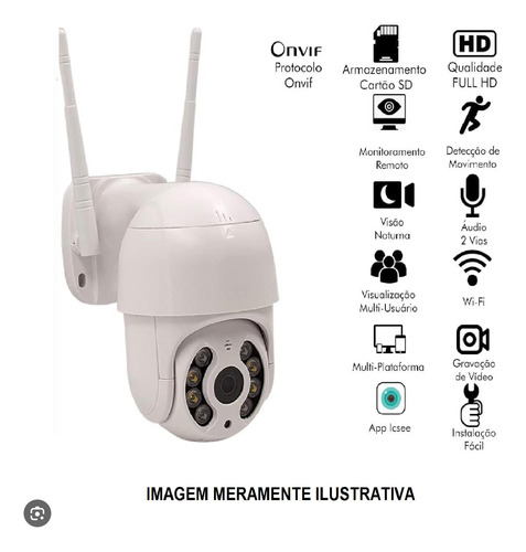 Kit 2x Câmera Segurança Wifi Ip Visão Noturna Full Hd Icsee