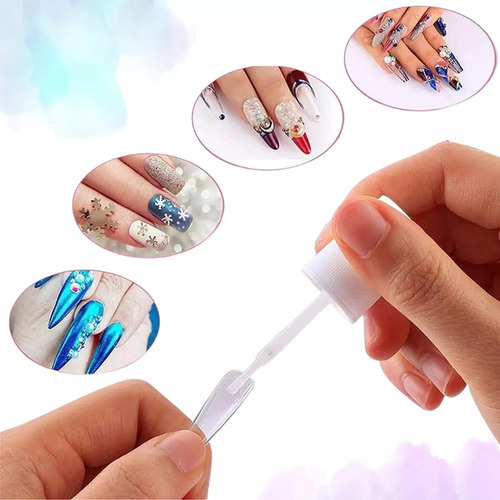 3pzs Pegamento Tips Uñas Postizas Uñas Press On Transparente