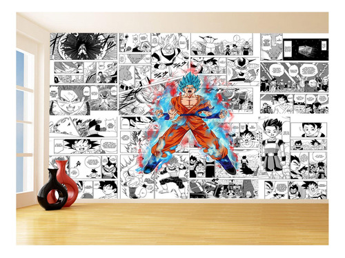 Papel De Parede Dragon Ball Goku Página Manga 3,5m Dbz667