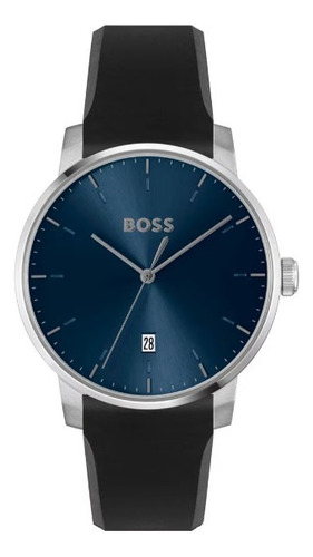 Reloj Hugo Boss Silicon Negro Y Azul Hombre 41 Mm 1514131