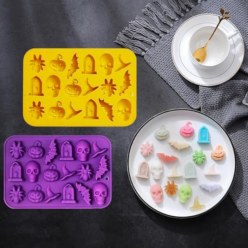 Molde Para Chocolate De Halloween, Silicona, 18 Cavidades, P