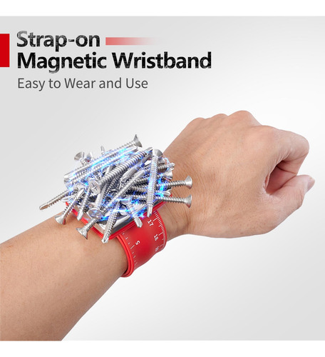 Pulsera Magnética Para Tornillos Clavos Y Brocas Marca 2023 Rojo 0 Mm 0 Mm