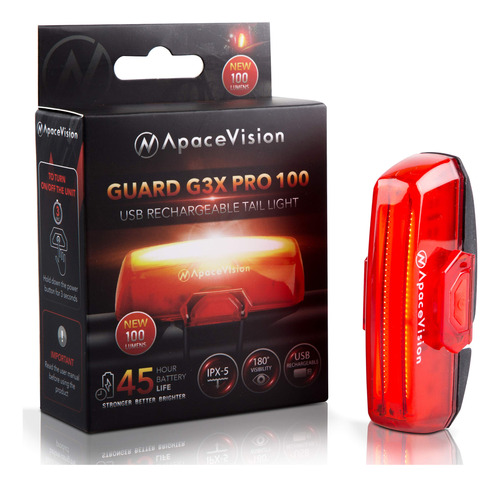 Luz Trasera Led Apace Usb Recargable 100 Lúmenes Bicicleta Rojo