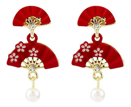 1 Par De Pendientes De Novia En Forma De Abanico De Estilo C