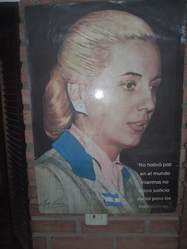 Antiguo Cuadro Eva Peron 50 X 70 Cm Con Firma !!!!