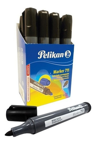 Marcador Pelikan 711 Permanente Negro P/redonda (cajax10u)