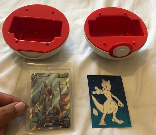 Tarjeta Mewtwo Pokémon Go Con Protector Y Pokebola (Usado)