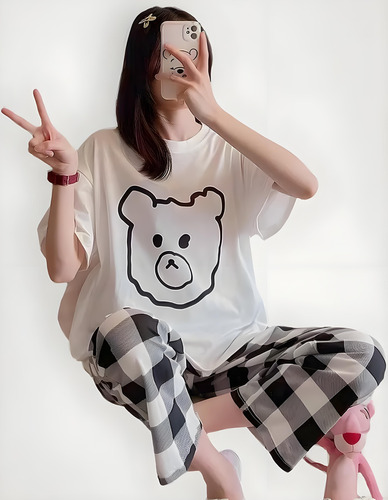 Set De Pijama De Dibujo Animado Para Mujer