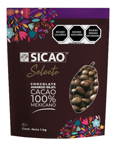 Chocolate Sicao Selecto Amargo 66.5% Cacao Mexicano 1kg