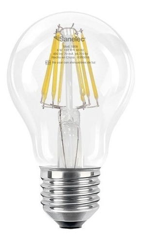 Foco Led 8w Vintage Filamento Luz Fría Base E26/27 2 Pack