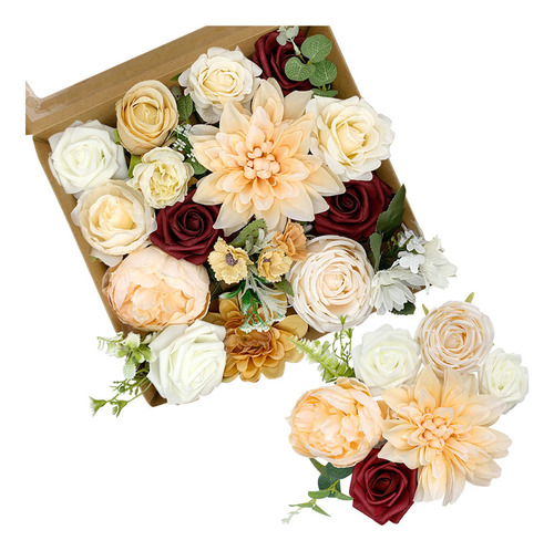 (pl) Caja De Regalo Floral Con Hojas, Arreglo Floral B