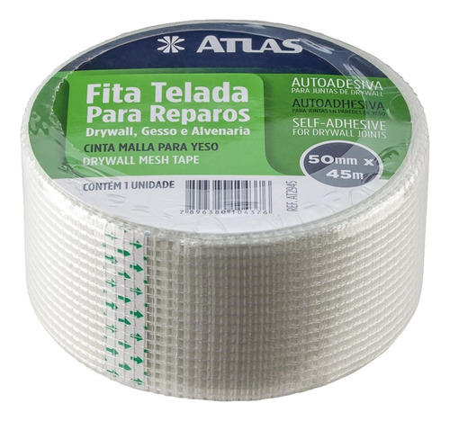 Fita Telada Para Reparos Atlas Auto Adesiva 50mm X 45m