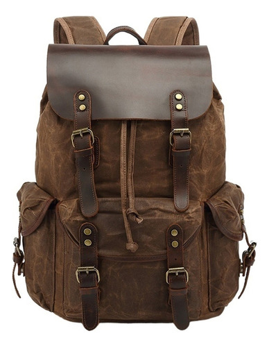 Mochila De Los Hombres Vintage Rucksack Escuela Bolsa De