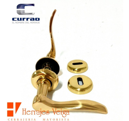 Imagen 5 de 9 de Manija Verona Currao Doble Bronce Laqueada Hermosa Picaporte