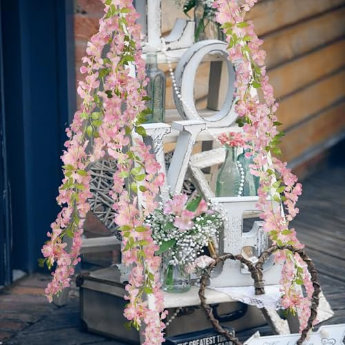2 Pcs De Flores Colgantes De Glicinia, Guirnalda De Vid De