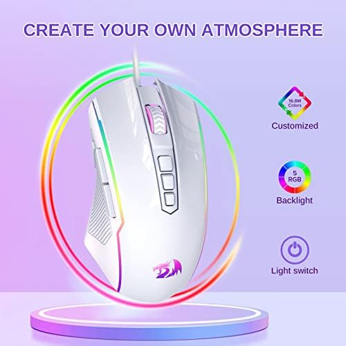 Mouse Redragon M910-W blanco.